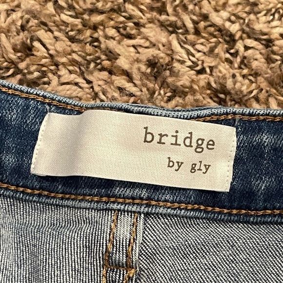 Bridge by gly high rise flare distressed raw hem bell bottom jeans - Picture 3 of 9